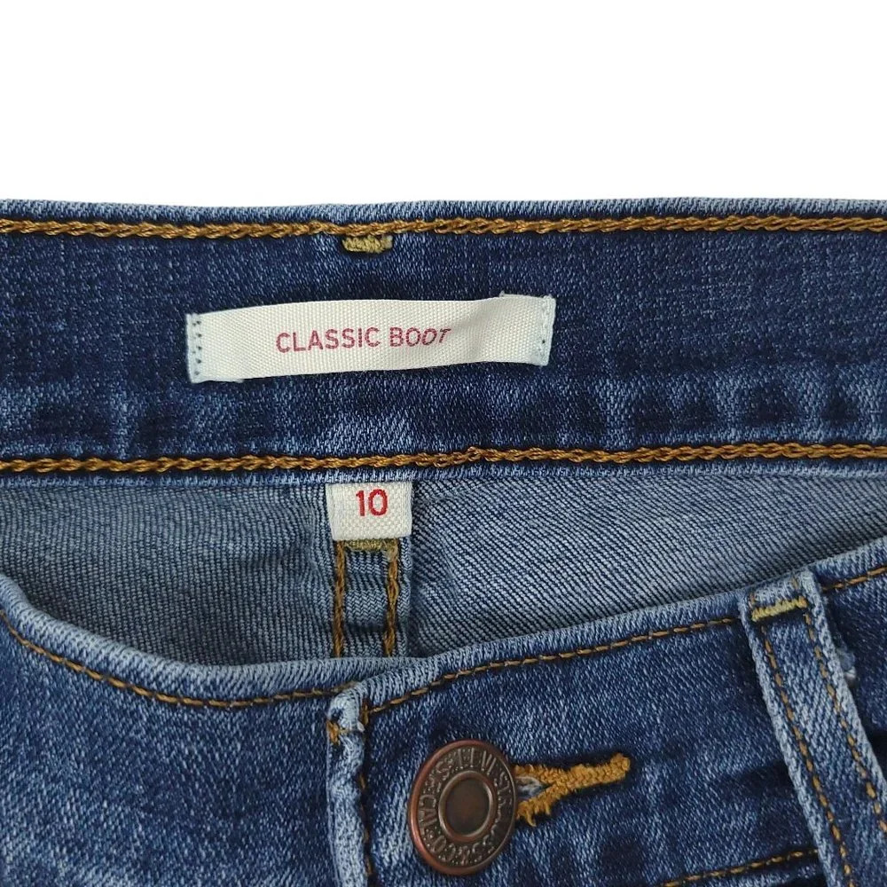Levi Classic Boot Mid Rise Jeans Womens Size 10 Denim Medium Wash - Picture 7 of 8